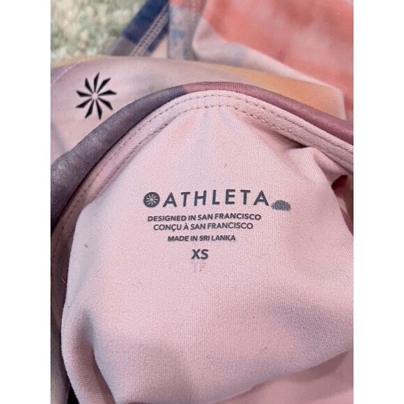 Athleta Conscious Crop Tank Bra XS Watercolor Longline Racerback - Picture 4 of 4